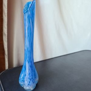 Mid-century marbled hand blown vase
